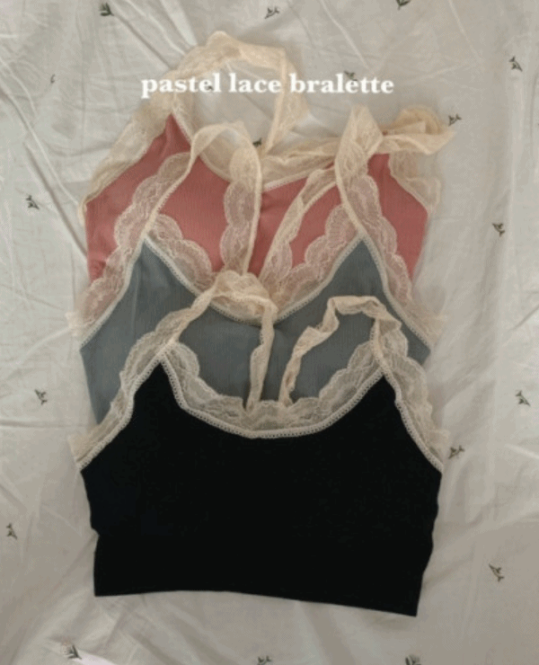 pastel lace bralette (3color)