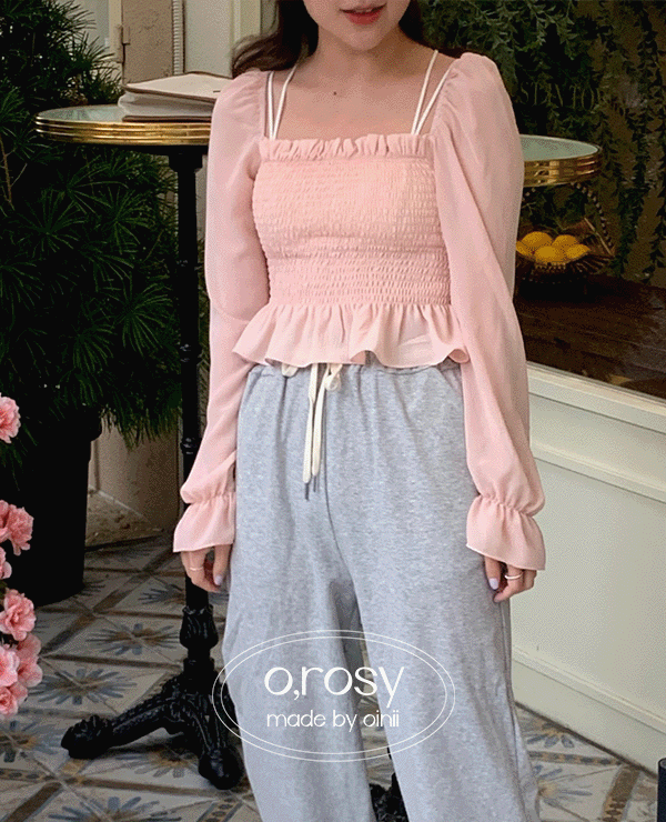 [o,rosy] Butterfly blouse