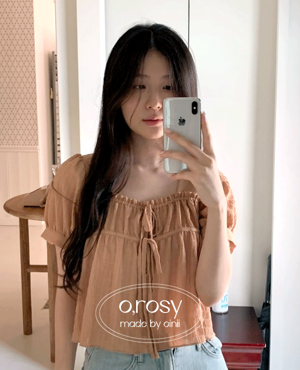 [o,rosy] way blouse - 브라운