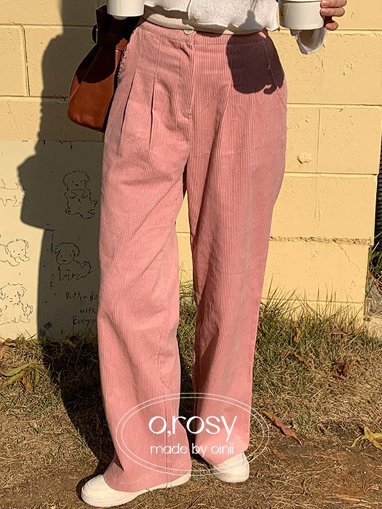 [o,rosy] corduroy pt - 핑크