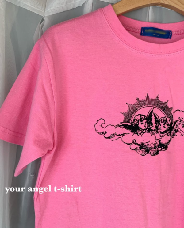 Angel semi crop T-shirts (2color)